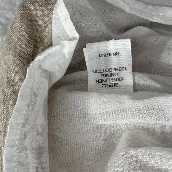 J.Jill Love Linen Sleeveless Dress Pockets Cream Tan Border Beachy Coastal Sz M - Picture 8 of 12